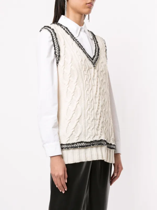 2005 fray-trimming Knitted Vest - Farfetch