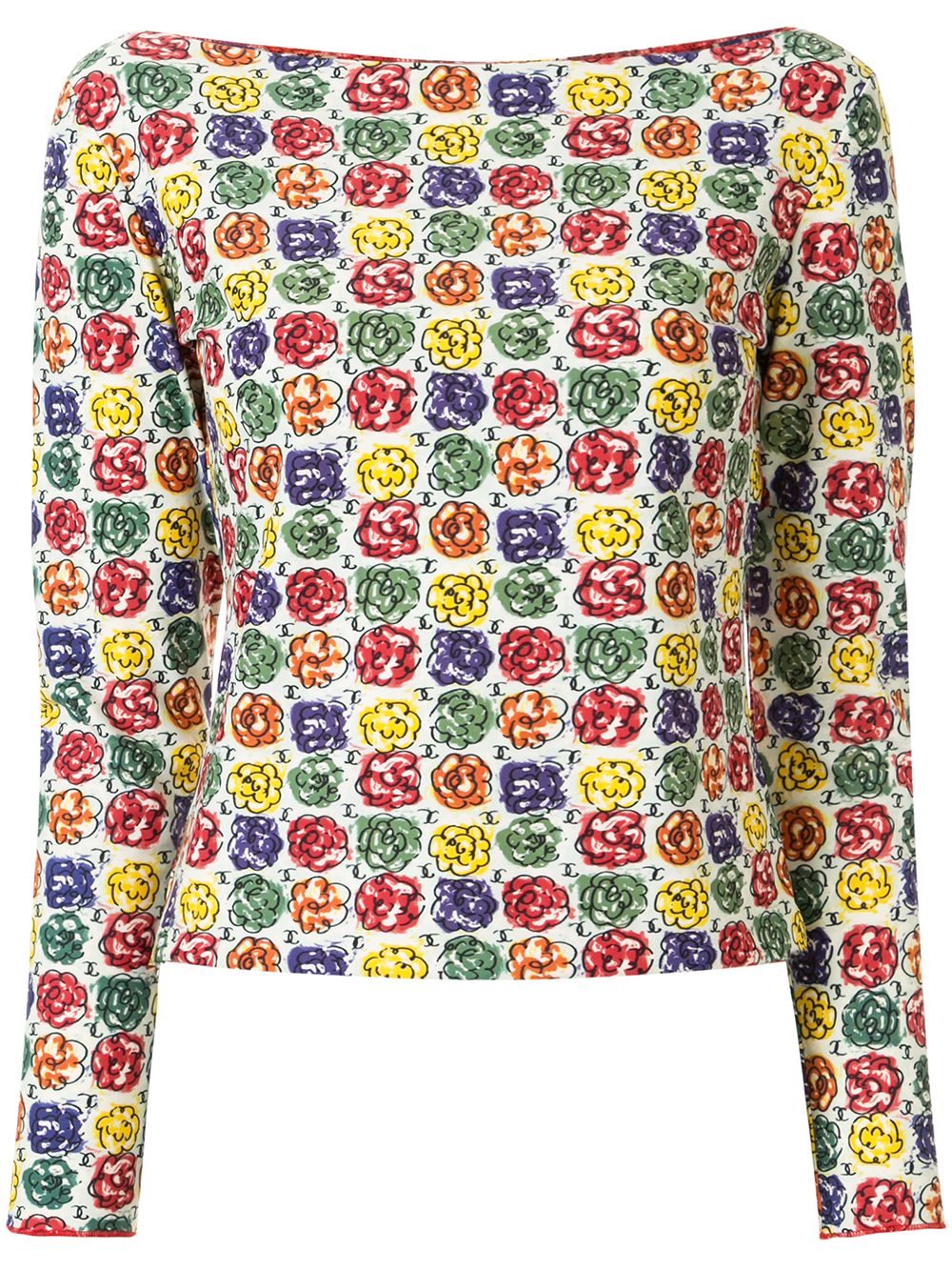 Pre-owned Chanel 2000s Floral Print T-shirt In Multicolour