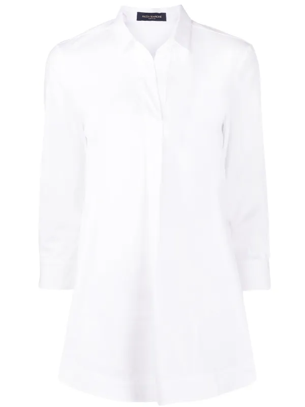 Piazza Sempione Relaxed Fit Open Collar Shirt White Pc064p0s0028 Farfetch Piazza Sempione Relaxed Fit Open Collar Shirt White Pc064p0s0028 Farfetch
