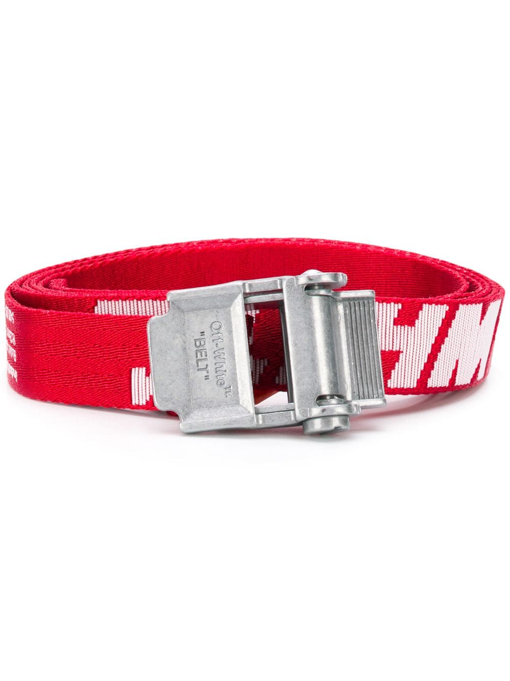 red and white off white belt