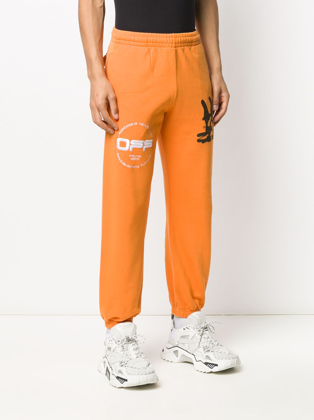 фото Off-white спортивные брюки с принтом diag cartoon