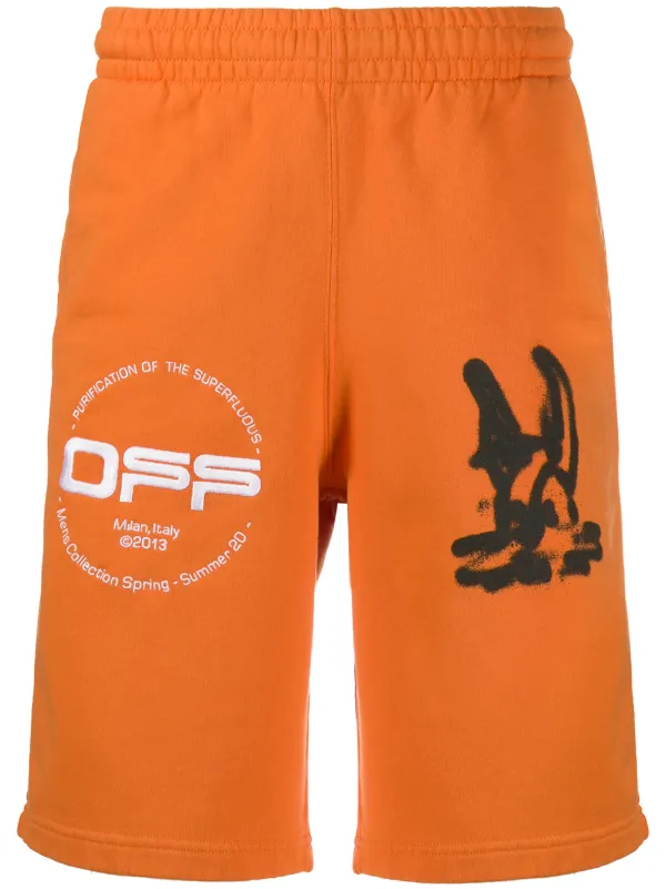 Orange off white shorts Clearance