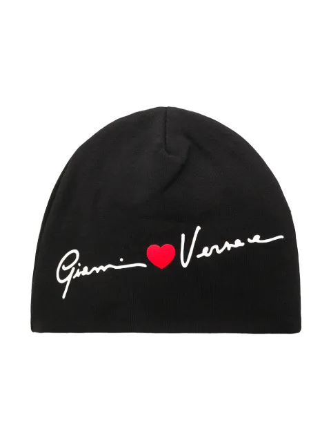 Versace Kids signature heart print hat