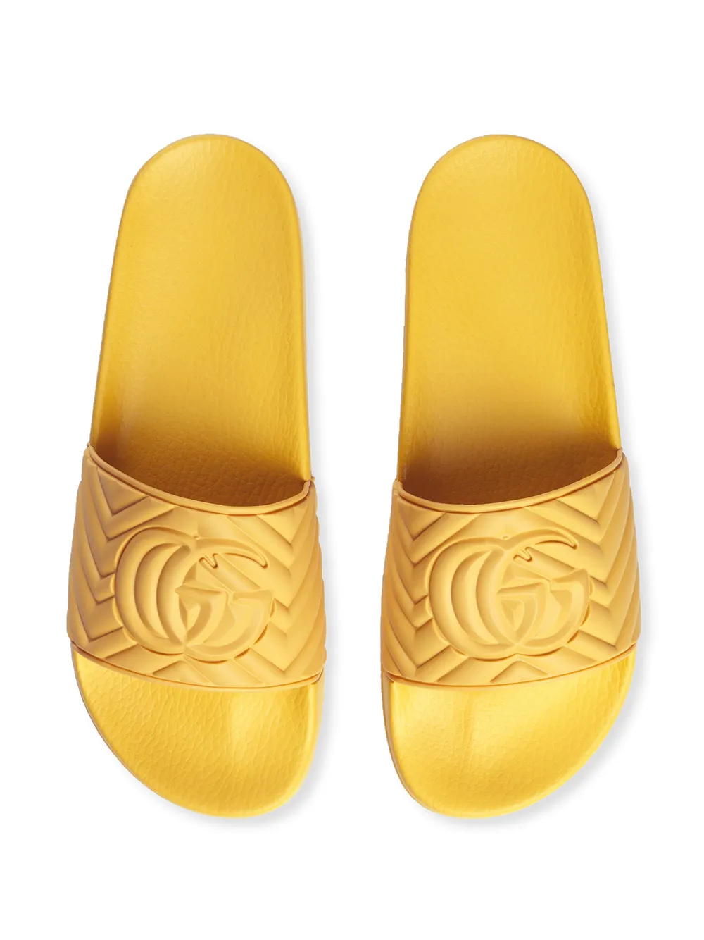 dark yellow gucci slides