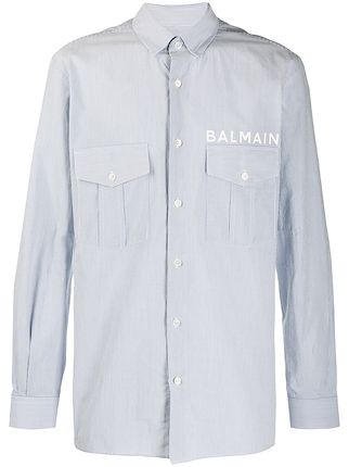 balmain blue shirt