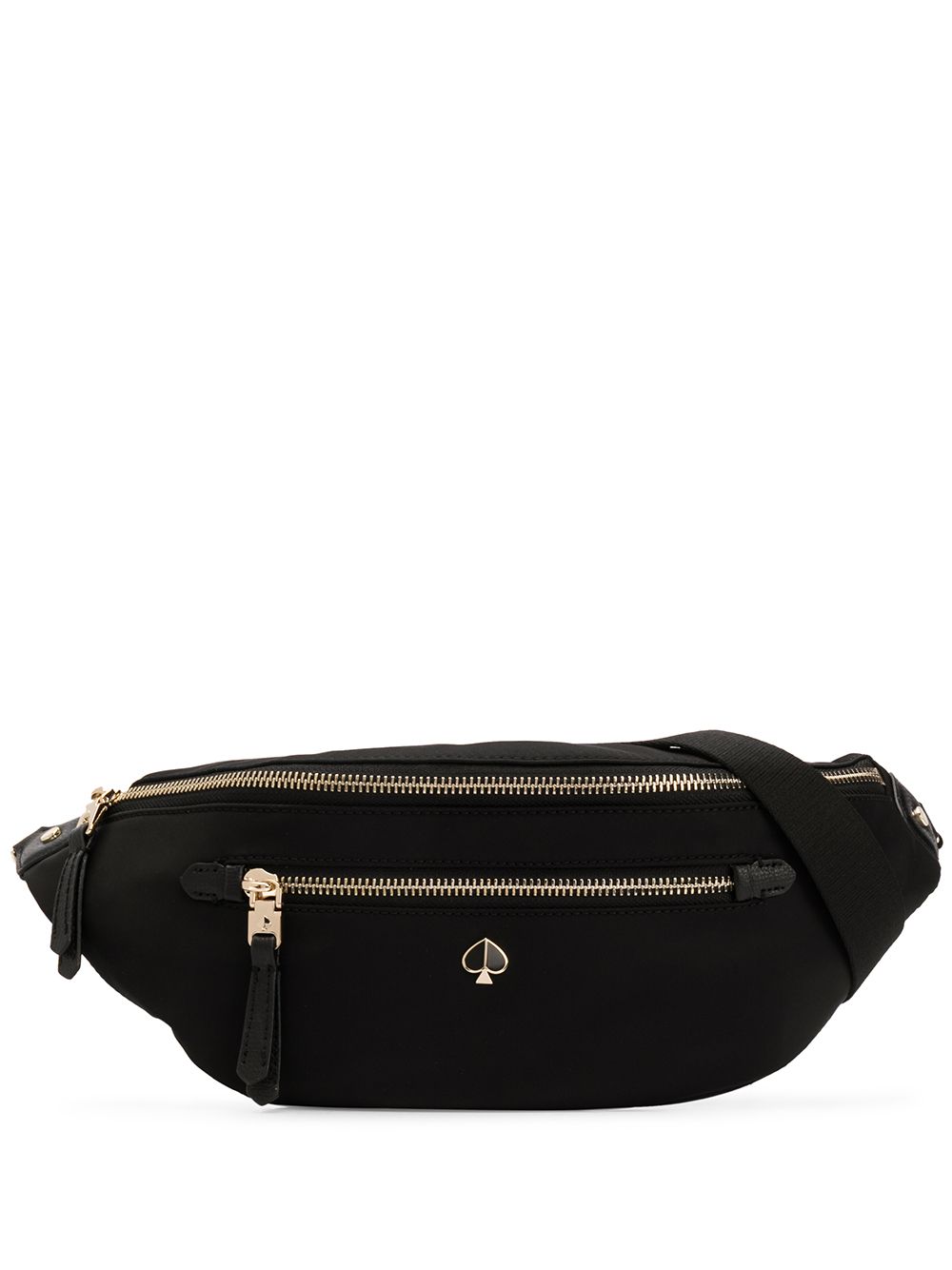 Kate Spade Logo Plaque Belt Bag In Black Modesens