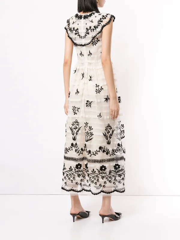green emerald velvet dress Red Valentino Embroidered Tulle Maxi Dress – Runway Catalog main image 0