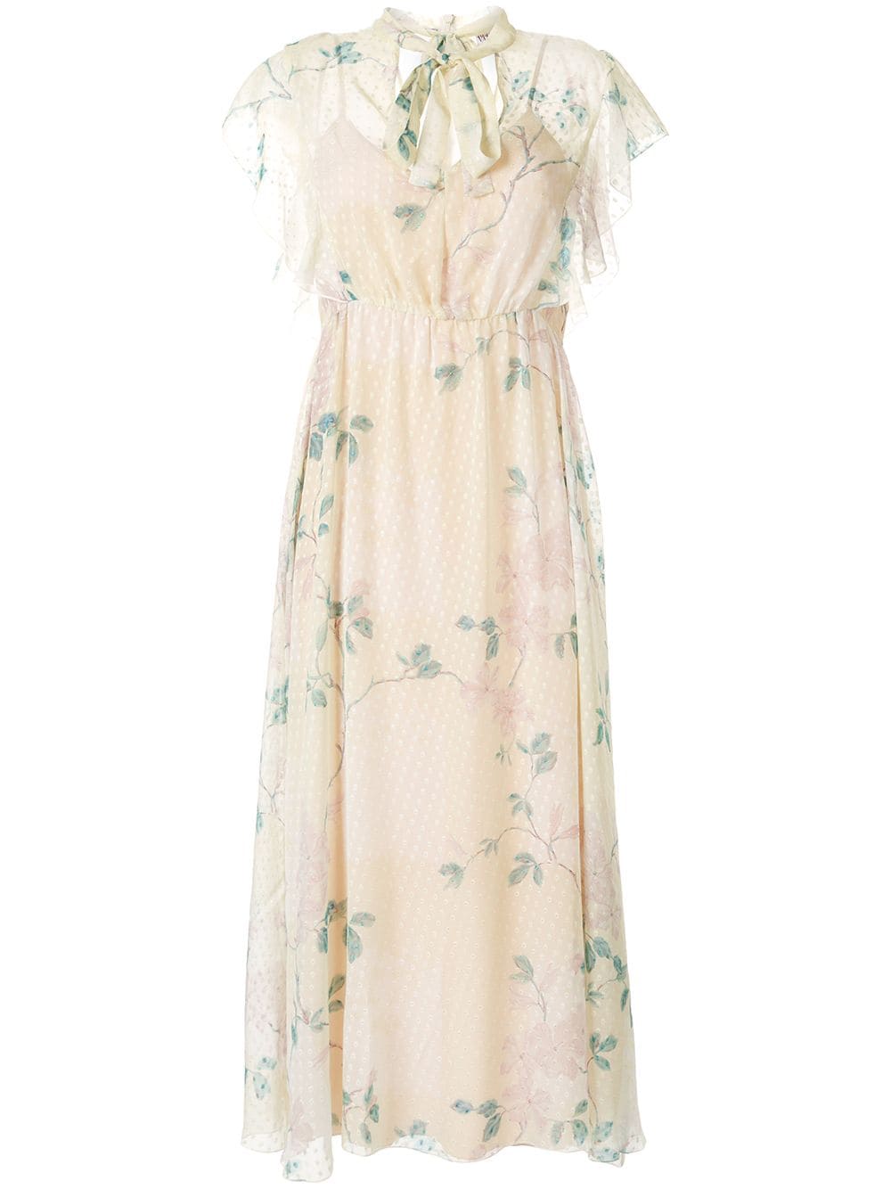 фото Redvalentino платье в горох с цветочным принтом