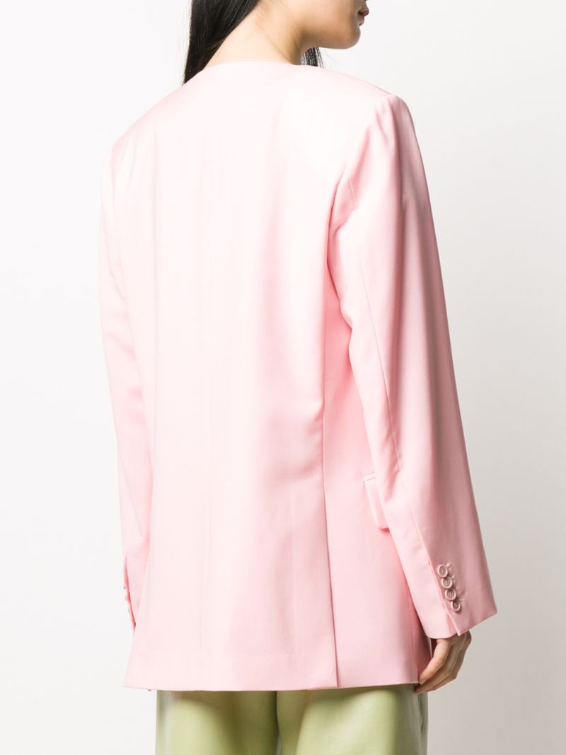 MSGM COLLARLESS SINGLE-BREASTED BLAZER 