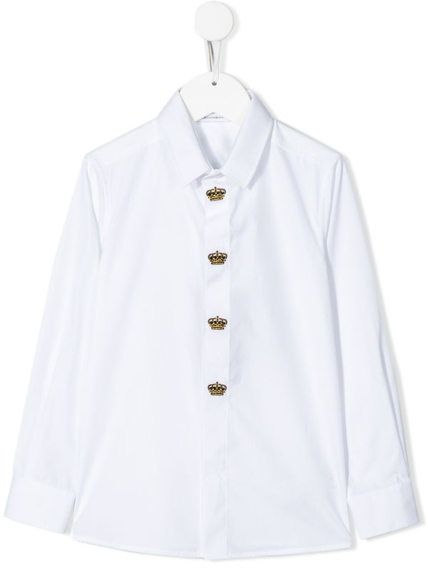 dolce and gabbana white long sleeve shirt