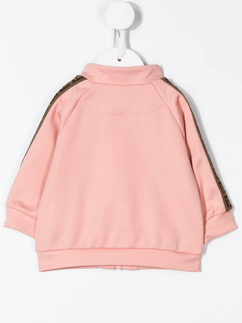 Fendi Zipped Up Ff Motif Jacket In Neutrals