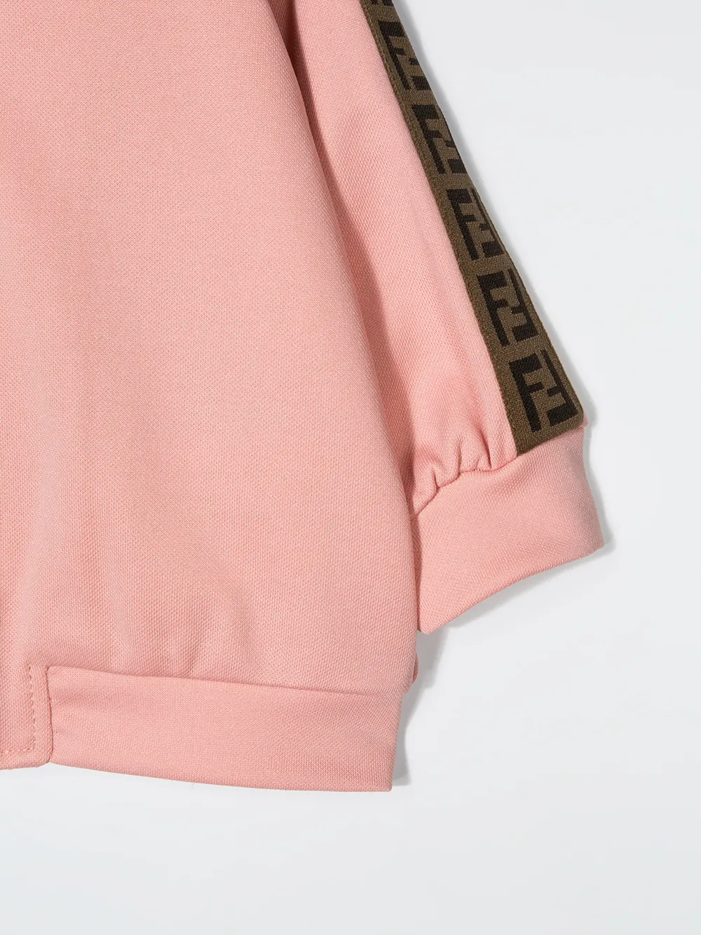 Fendi Zipped Up Ff Motif Jacket In Neutrals