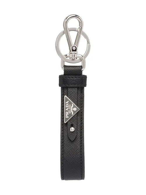 Porte-clés en cuir à logo triangulaire - Prada - Modalova