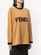 Fendi Pre-Owned velvet effect logo T-shirt