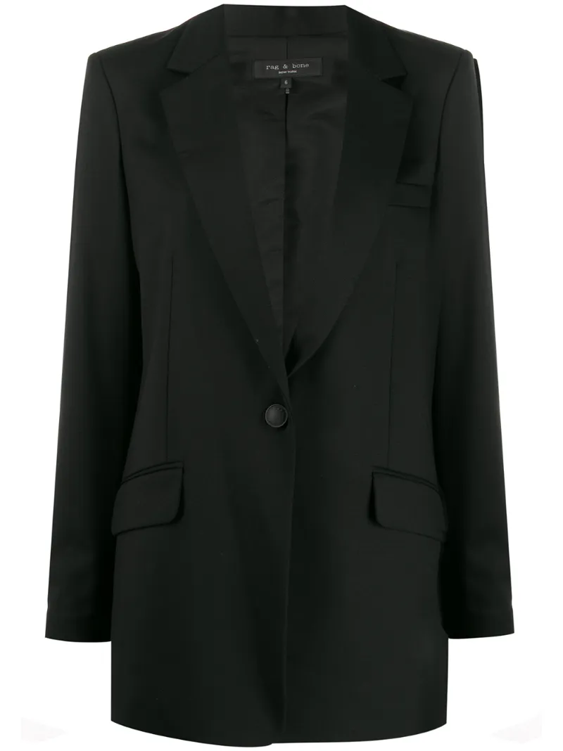 Rag & Bone Ames Wool Blend Twill Blazer In Black