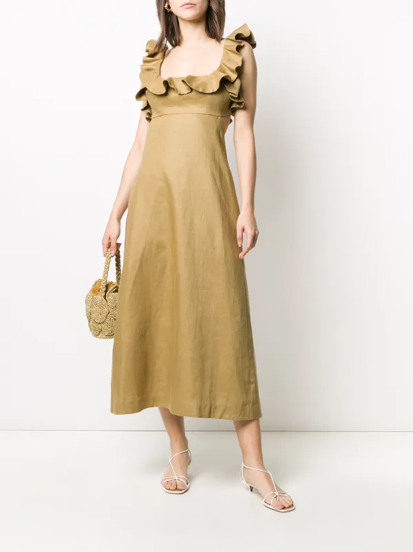 zimmermann ruffle neck dress