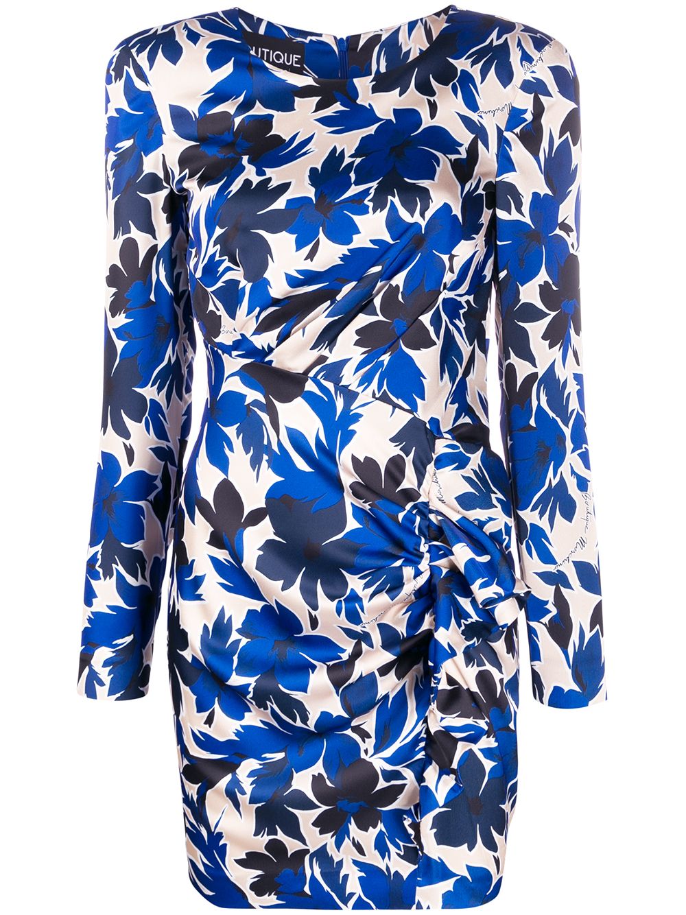 Boutique Moschino Floral Print Fitted Dressa In Blue