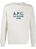 A.P.C. embroidered logo sweatshirt - Neutrals