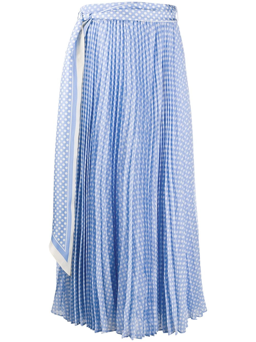 Shop Zimmermann Polka-dot Pleated Skirt In Blue
