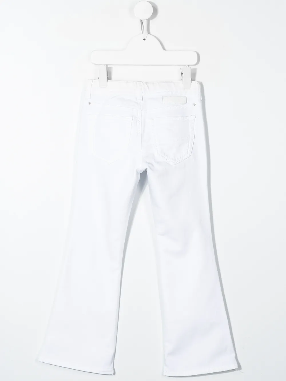 white bootleg jeans