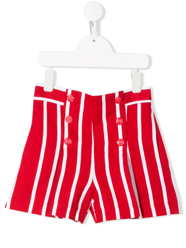 red high rise shorts