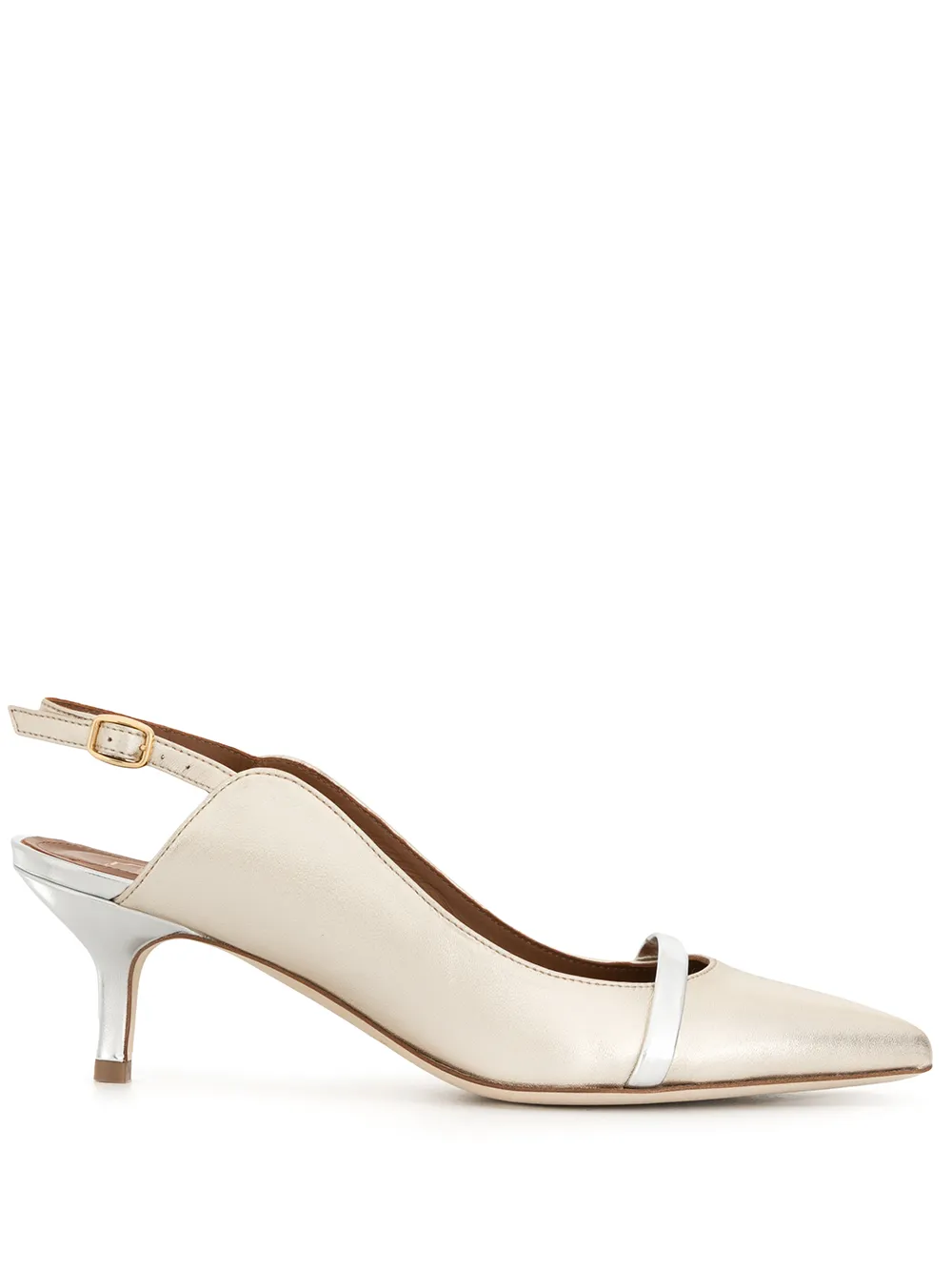 Shop Malone Souliers Marion 60mm Pointed Pumps In Gold