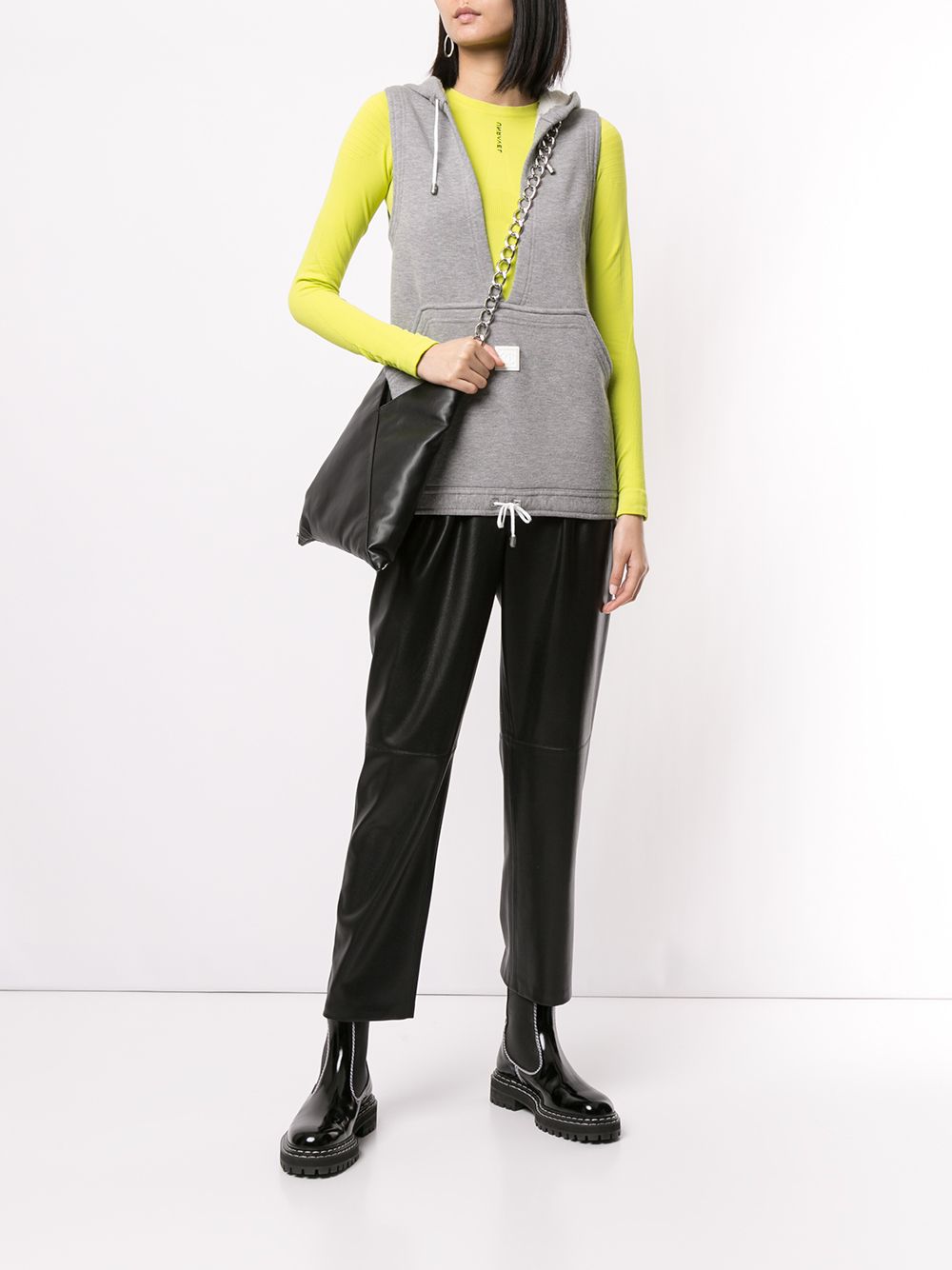 Pre-owned Chanel 2005 Sport Line Sleeveless Hoodie In Grey