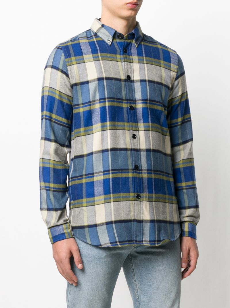 Shop Ps By Paul Smith Checked Relaxed Shirt In Blue