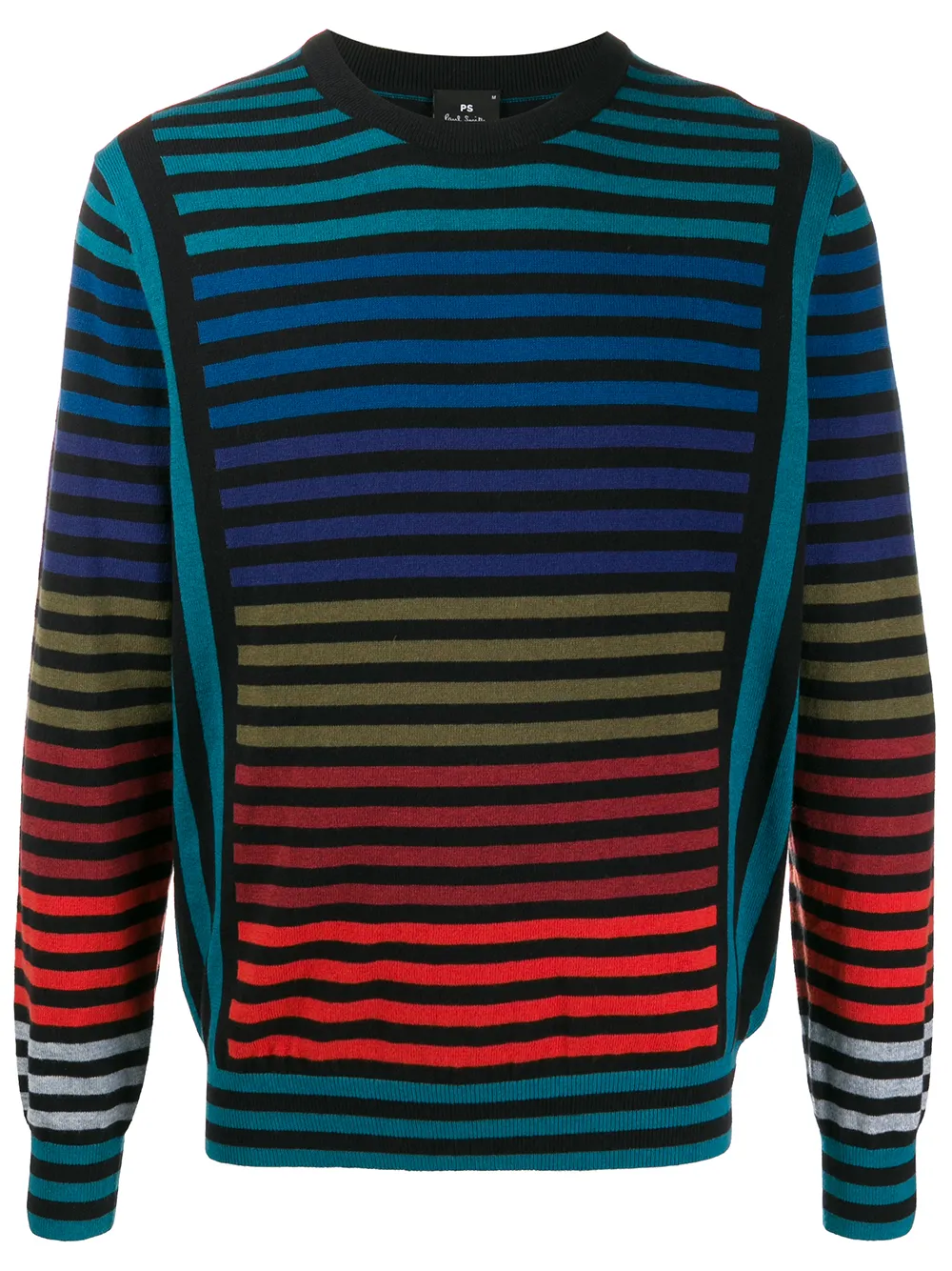 Ps By Paul Smith Striped Crew Neck Jumper In Blue ModeSens