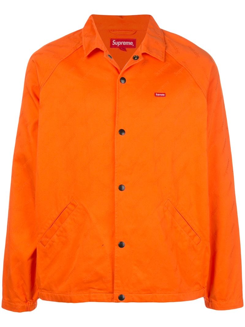 Supreme Logo Button-front Shirt In Orange