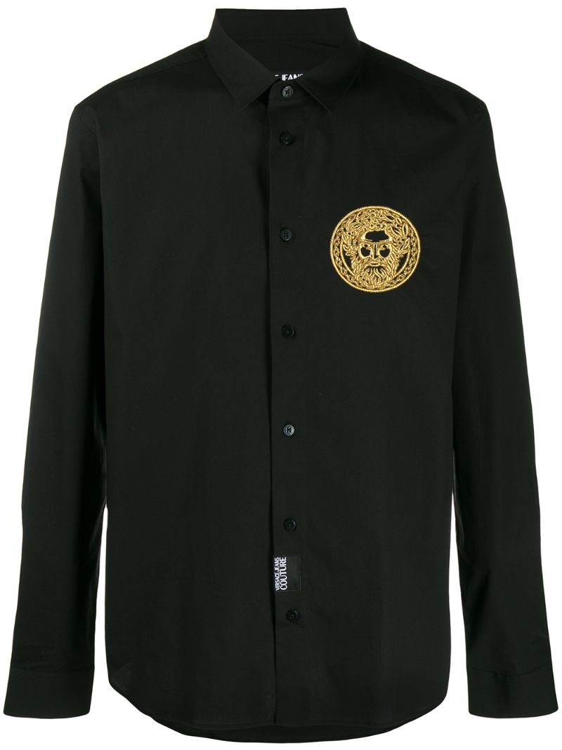 Shop Versace Jeans Couture Logo Shirt In Black