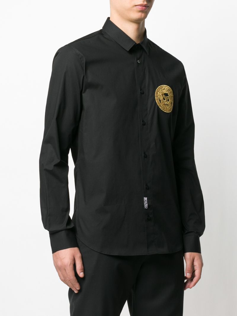 Shop Versace Jeans Couture Logo Shirt In Black