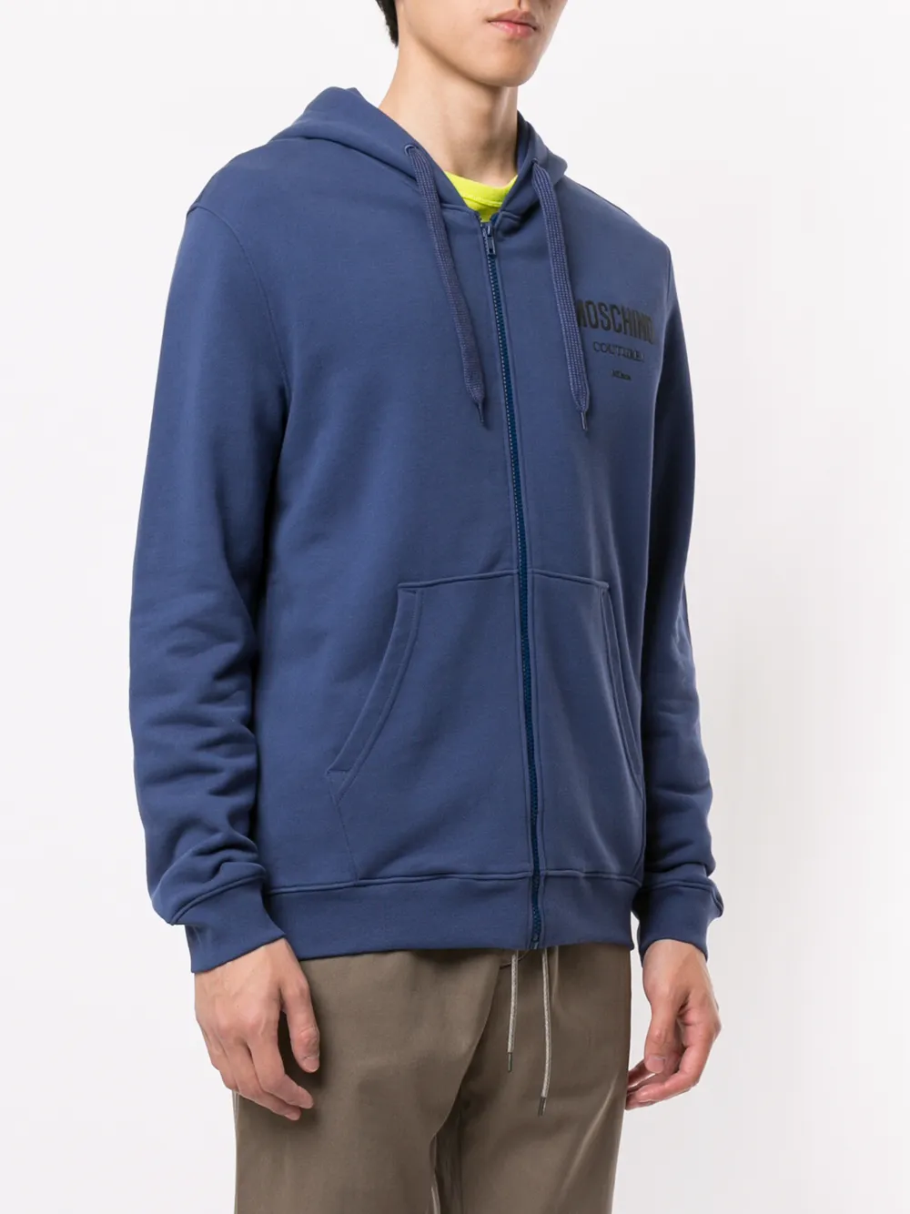 Moschino Hoodie met rits Blauw
