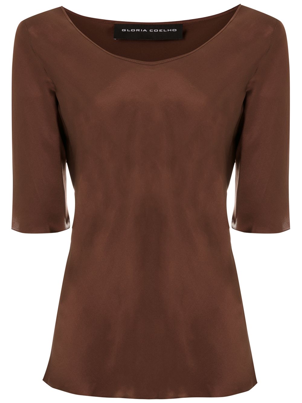 

Gloria Coelho silk 3/4 sleeves blouse - Brown