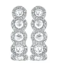 David Morris 18kt white gold rose-cut diamond size 2 hoop earrings - Silver
