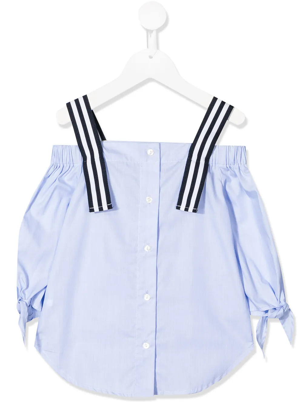 blouse rayée à épaules dénudées