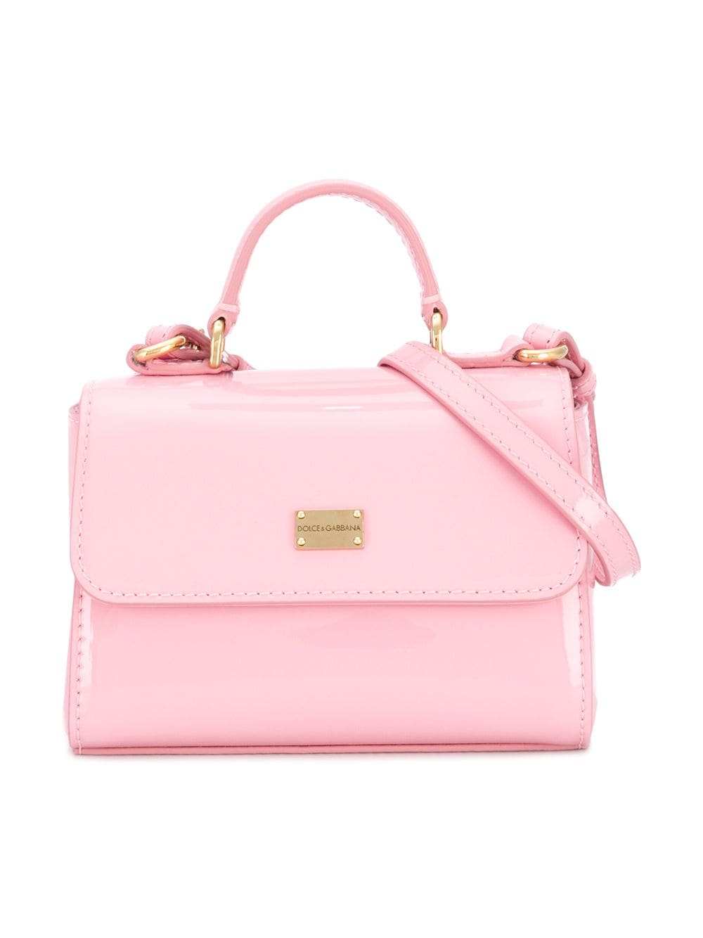 Dolce & Gabbana Kids' Patent Leather Tote Bag In Pink