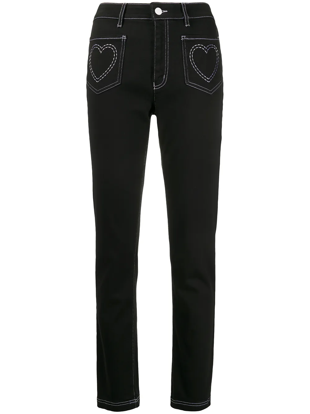 heart embroidered jeans