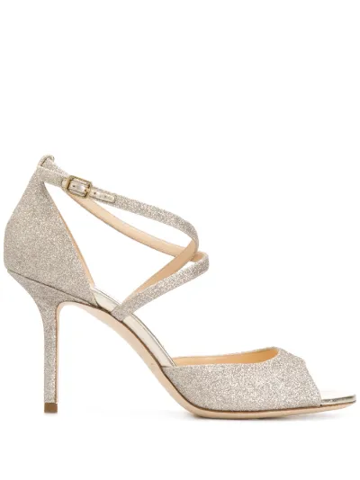 Emsy 85mm glitter sandals | Jimmy Choo 