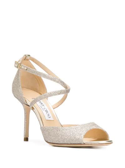 Emsy 85mm glitter sandals | Jimmy Choo 