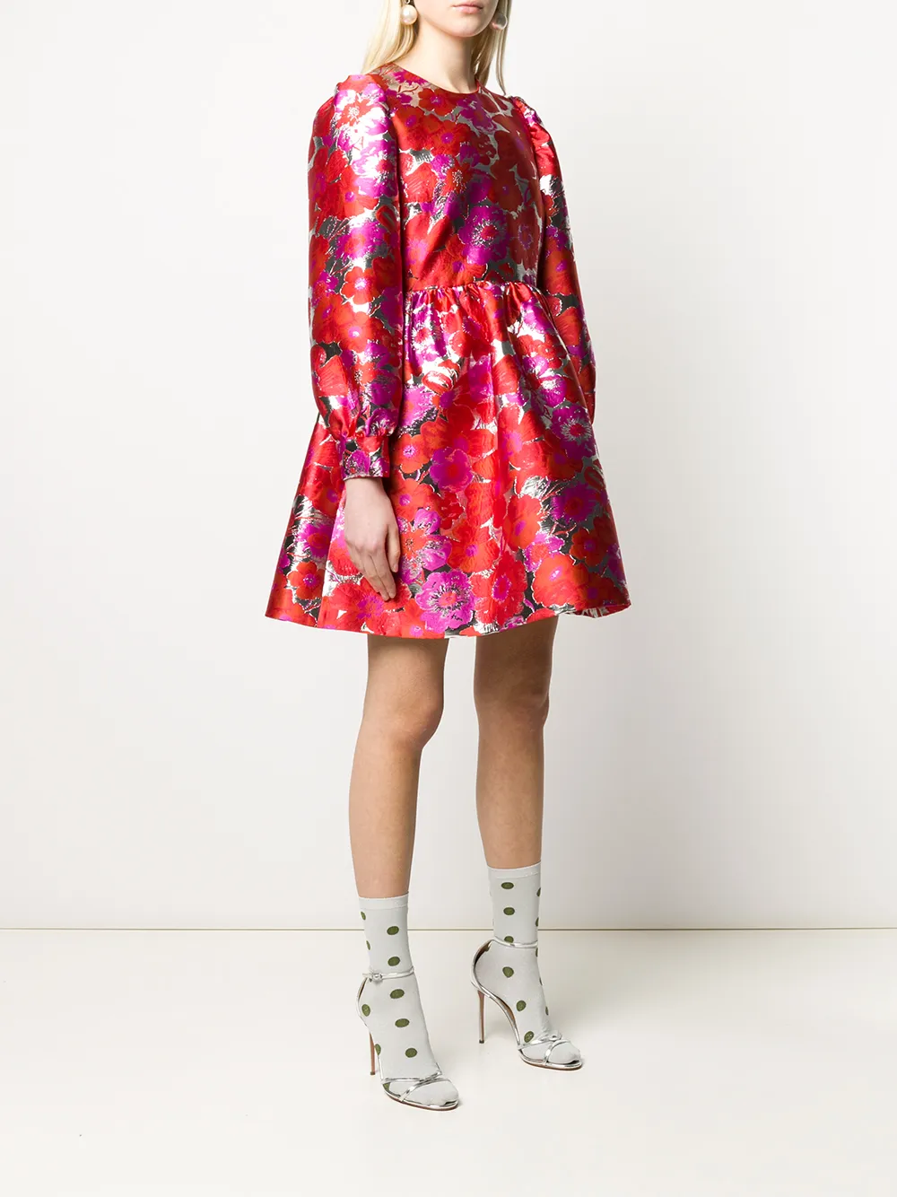 MSGM Flared jurk Rood