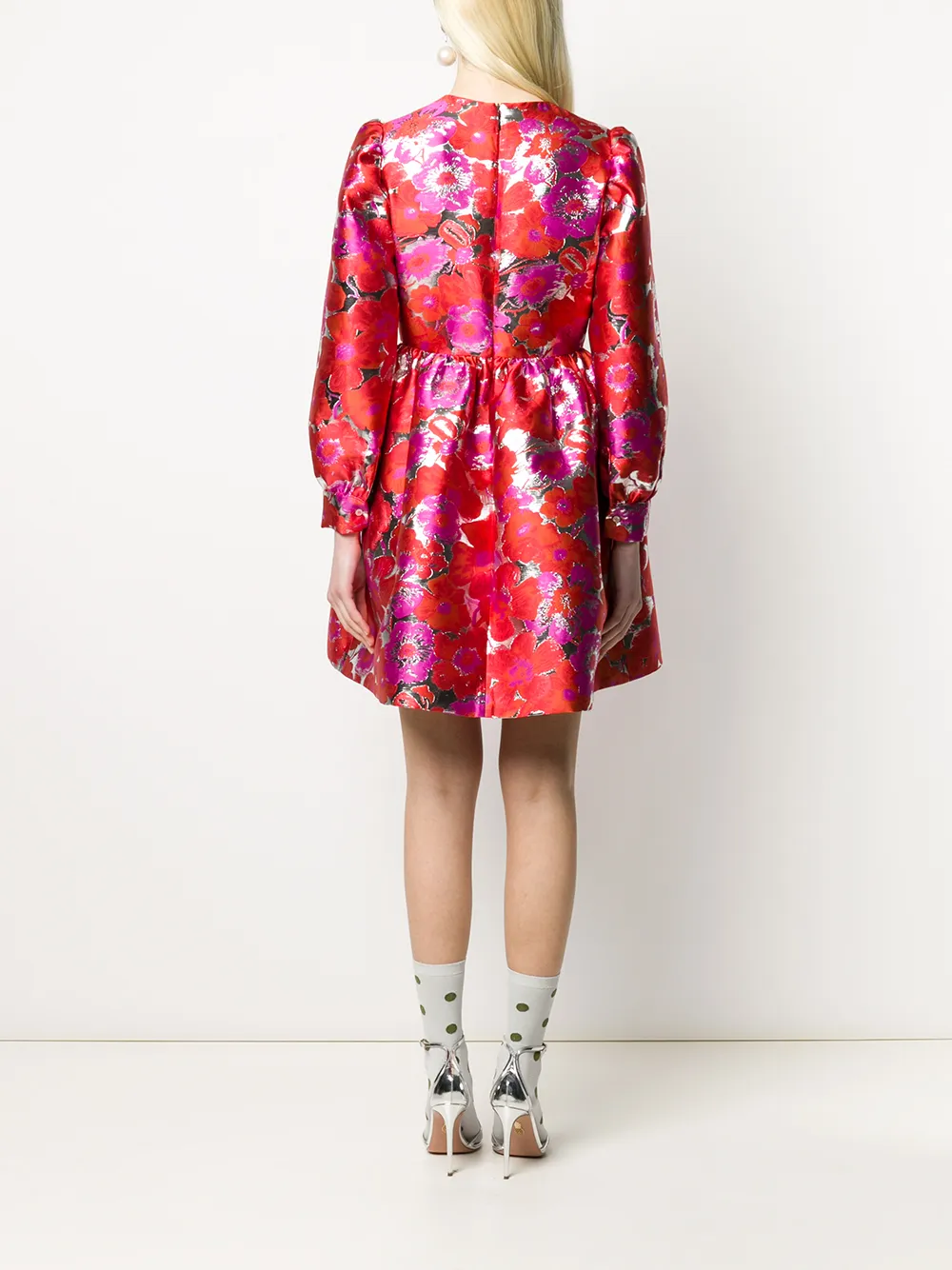 MSGM Flared jurk Rood