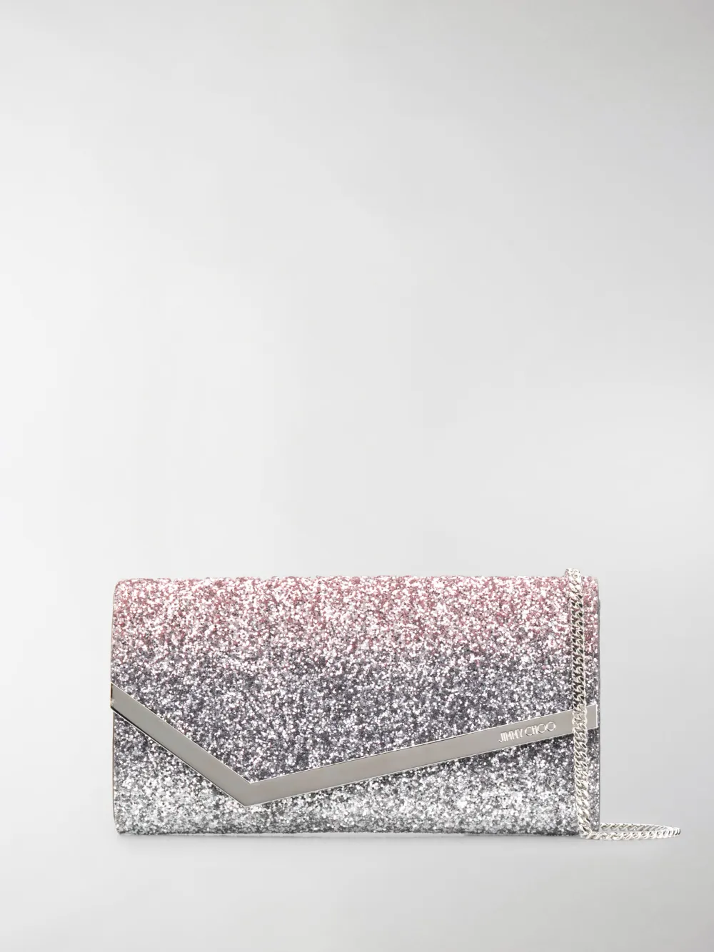 Jimmy Choo Glitter Detail Emmie Cross Body Bag In Silver