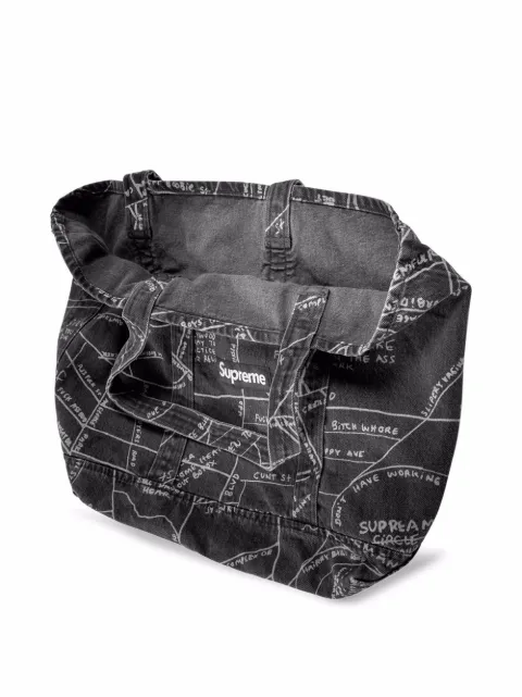 gonz map denim tote