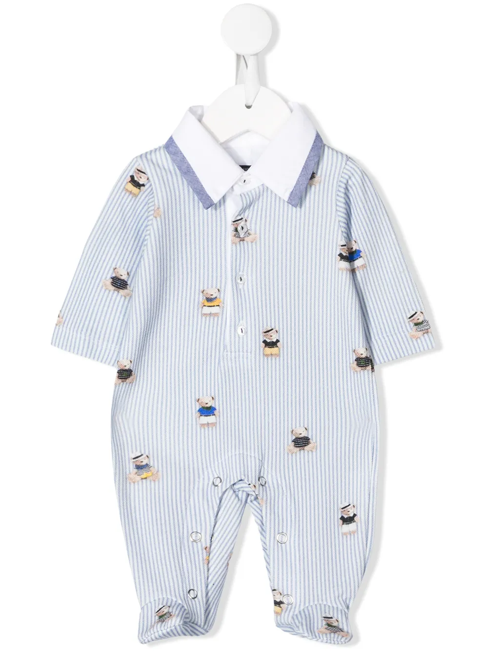 Lapin House striped bear pattern bodysuit Lapin House striped bear pattern bodysuit