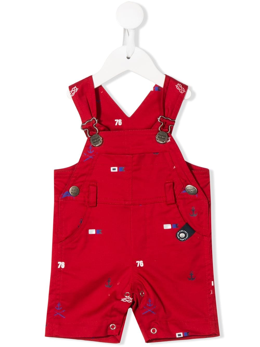 Lapin House Babies' Nautical Print Multi-pocket Shortie In Red