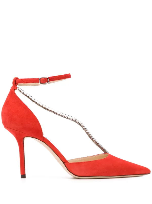 jimmy choo red crystal shoes