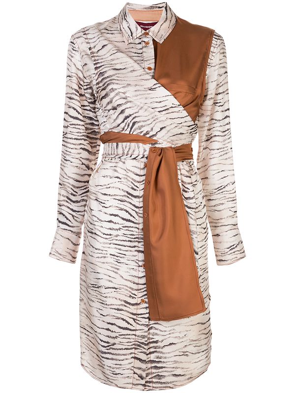 zebra print shirt dress