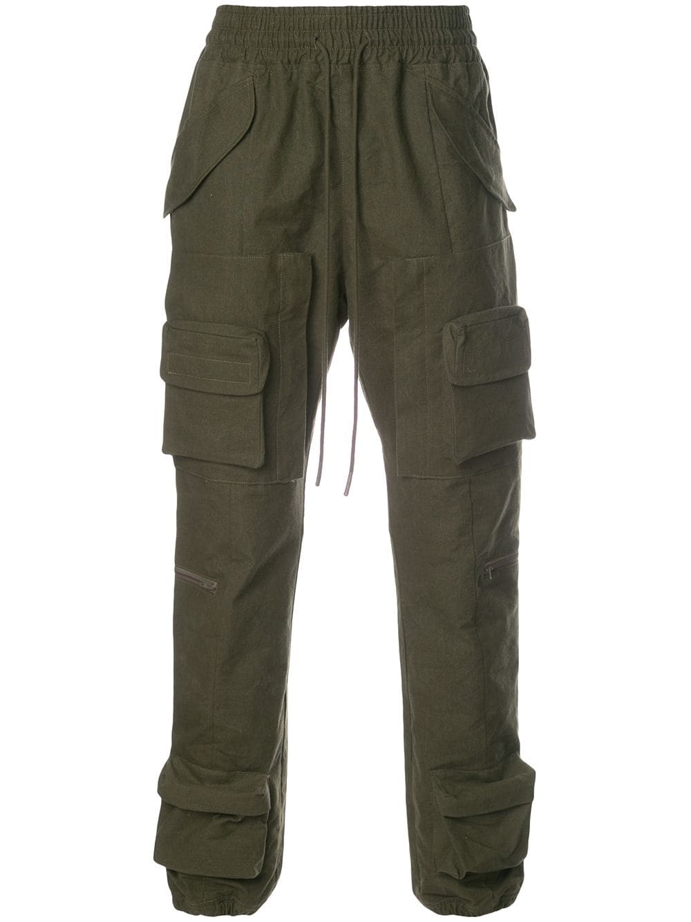 Shop Readymade Straight-leg Cargo Trousers In Green