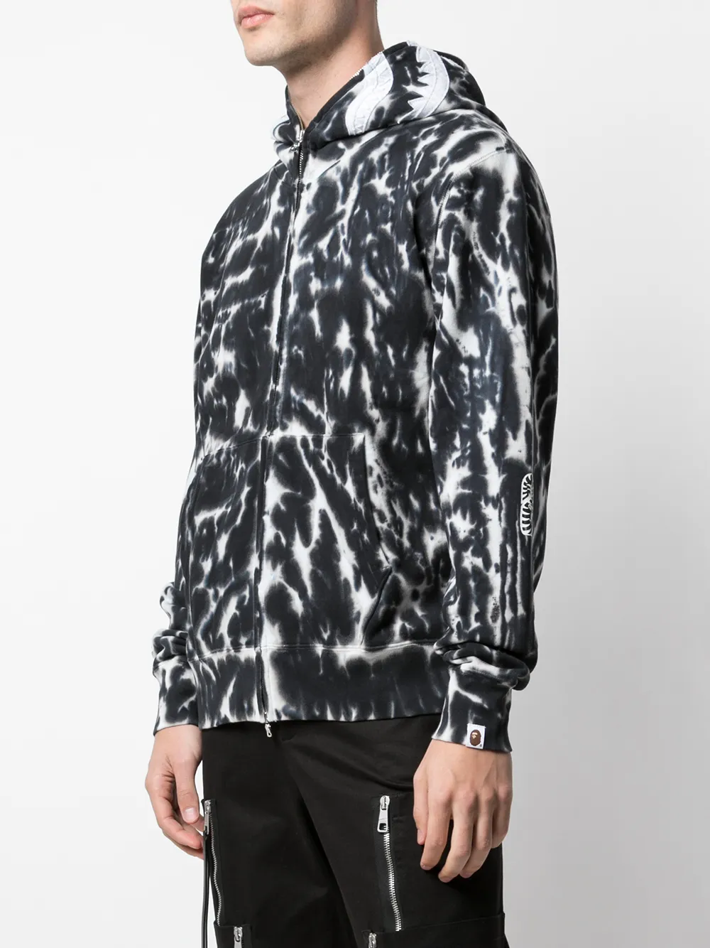 Bape tie shop dye shark hoodie